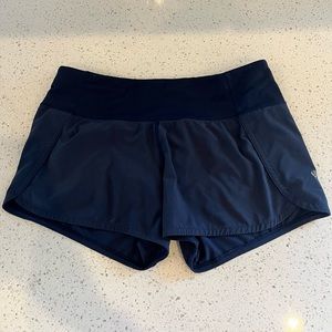 Lululemon Navy Blue Run Times Short 4 Way stretch
